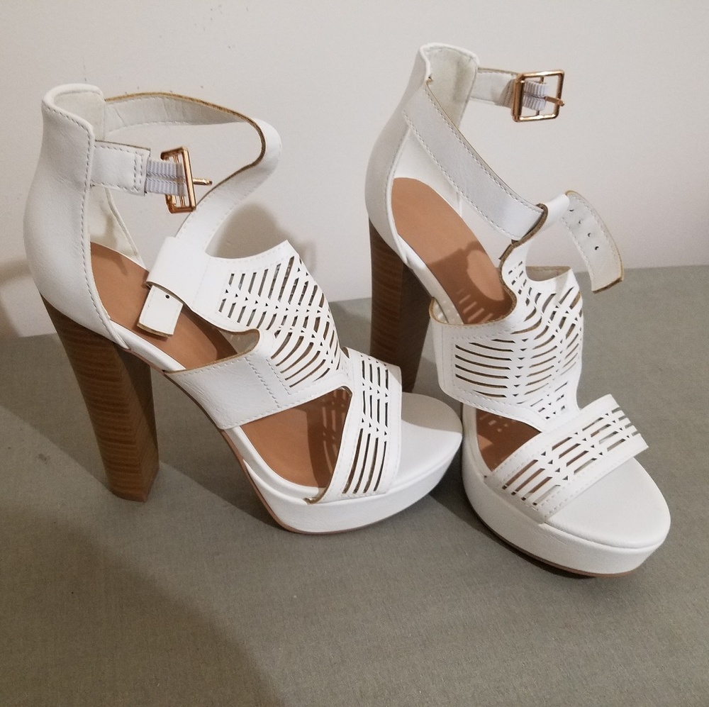 White platform sandals